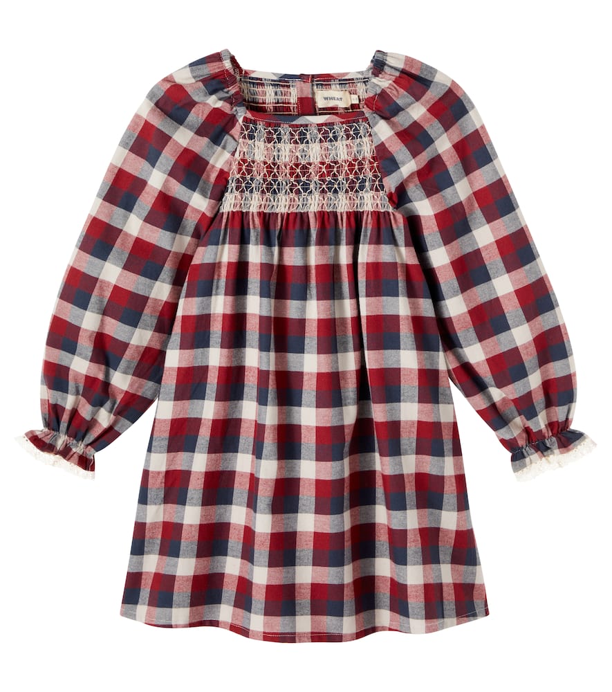 

Платье Bella из хлопка со сборкой Wheat, Red Blue Check