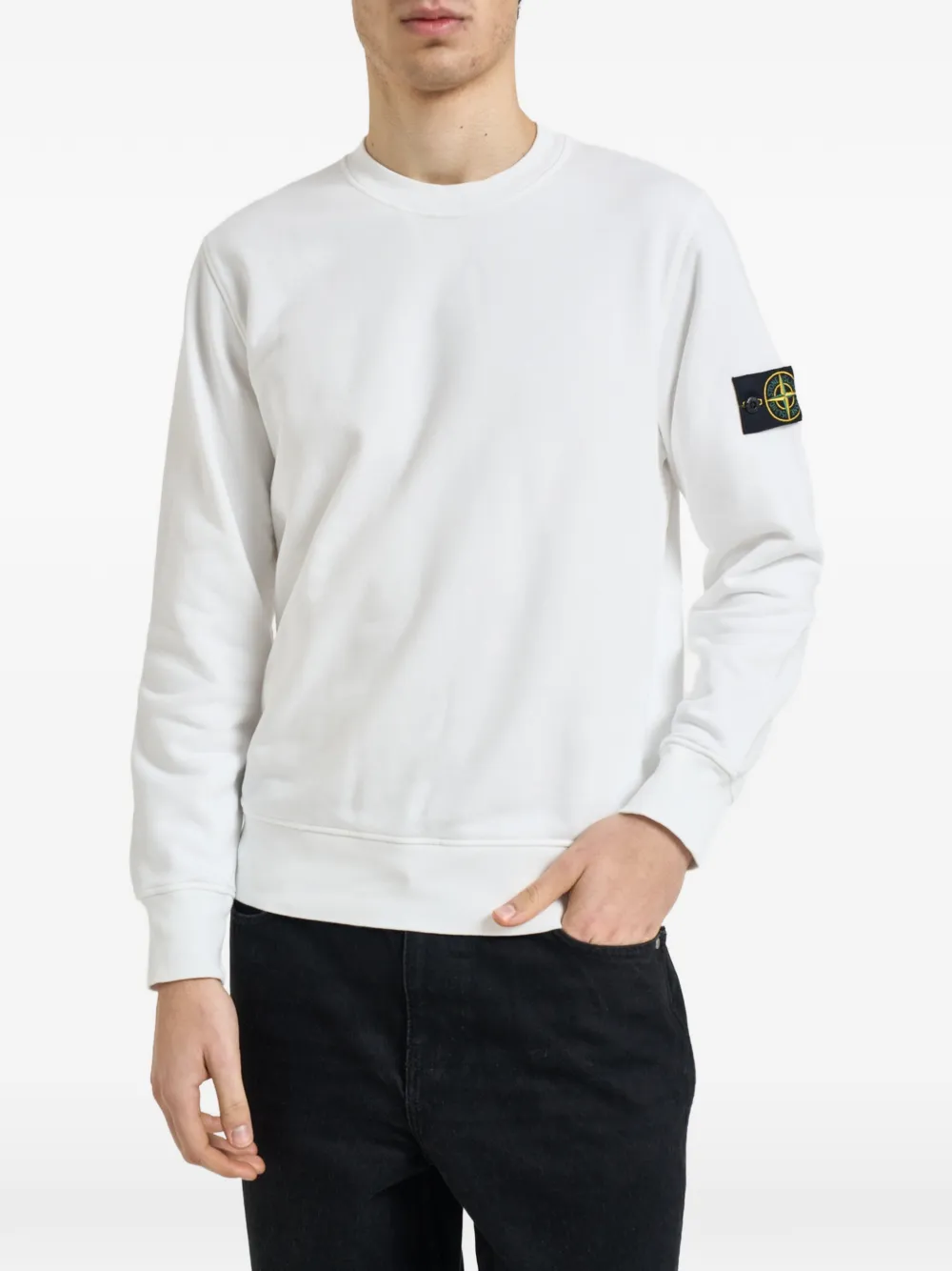 

Свитшот с нашивкой-логотипом Stone Island, белый