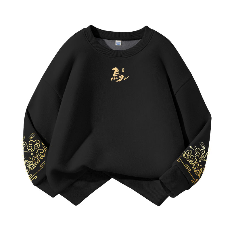 

Детский свитшот с круглым вырезом Moderate WARRIOR, [fleece-lined]черный/h calligraphy artworks middle k+h right sleeve pattern золото-stamped k+h left sleeve pattern hot-stamped k