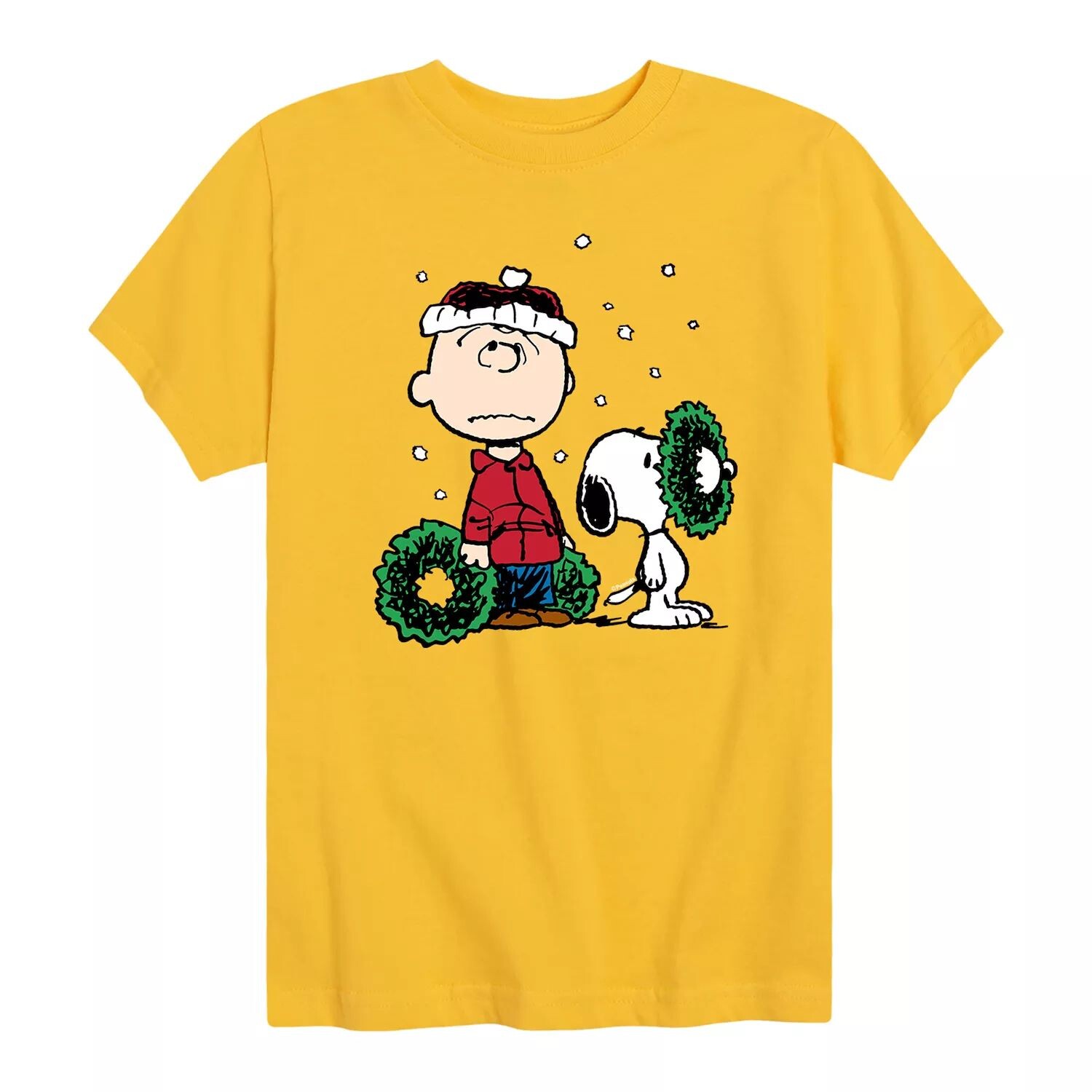 

Футболка Peanuts Charlie Brown с рисунком венка для мальчиков 8–20 лет Licensed Character, желтый
