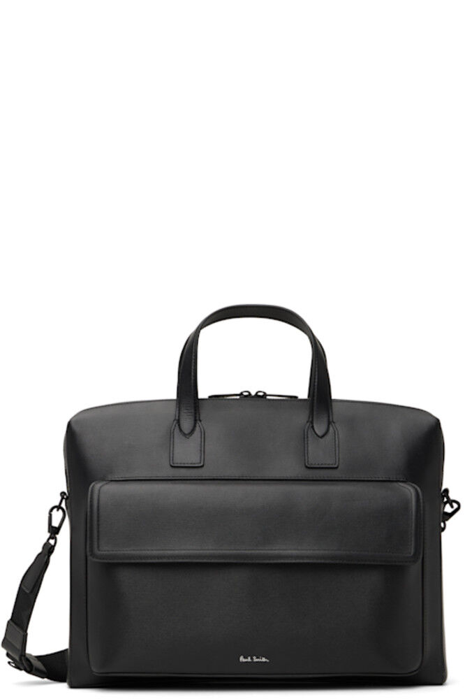 

Черный портфель-книжка из тисненой соломенной кожи Paul Smith