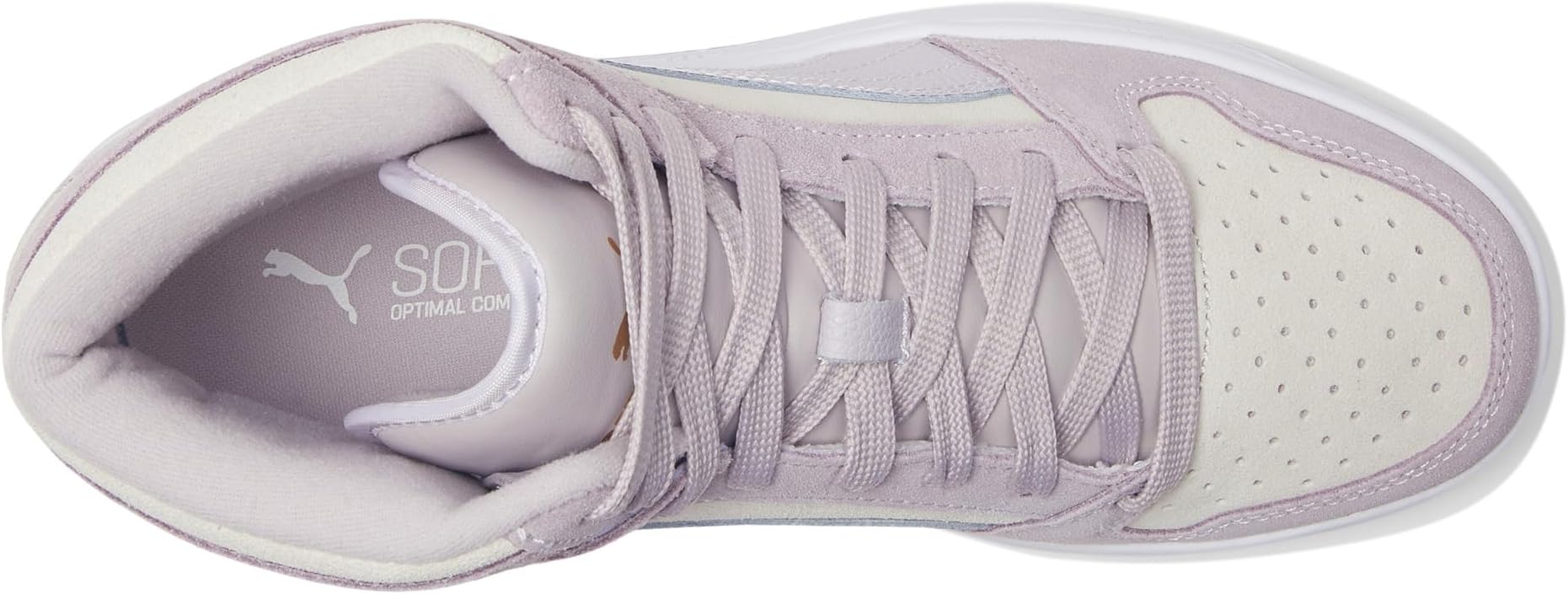 Кроссовки PUMA Rebound Layup Stone, цвет Feather Gray/Marble/Puma Team Gold — фото 2