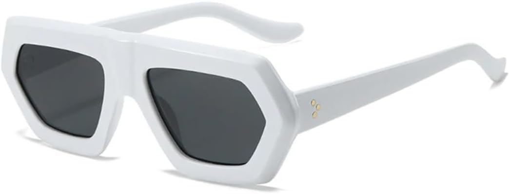 

Женские солнцезащитные очки неправильной формы с градиентным переходом цвета, защита от УФ-излучения UV400, ретро-очки для мужчин с прозрачными линзами UUPTTPL, White Gray