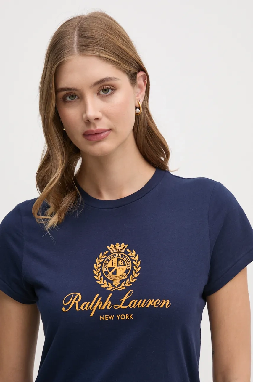 

Хлопковая футболка Polo Ralph Lauren, темно-синий