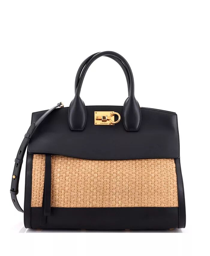 

Средняя сумка-студия из соломы и кожи Pre-Owned Salvatore Ferragamo