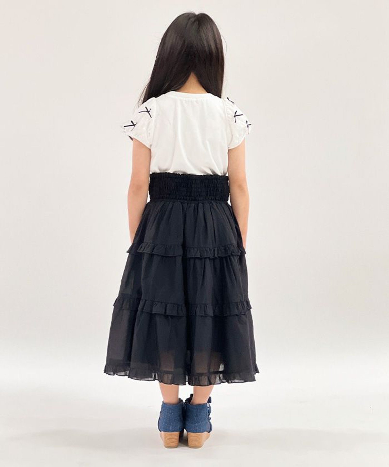 Платье из хлопка, растягивающегося в двух направлениях Axes femme kids, Black — фото 4