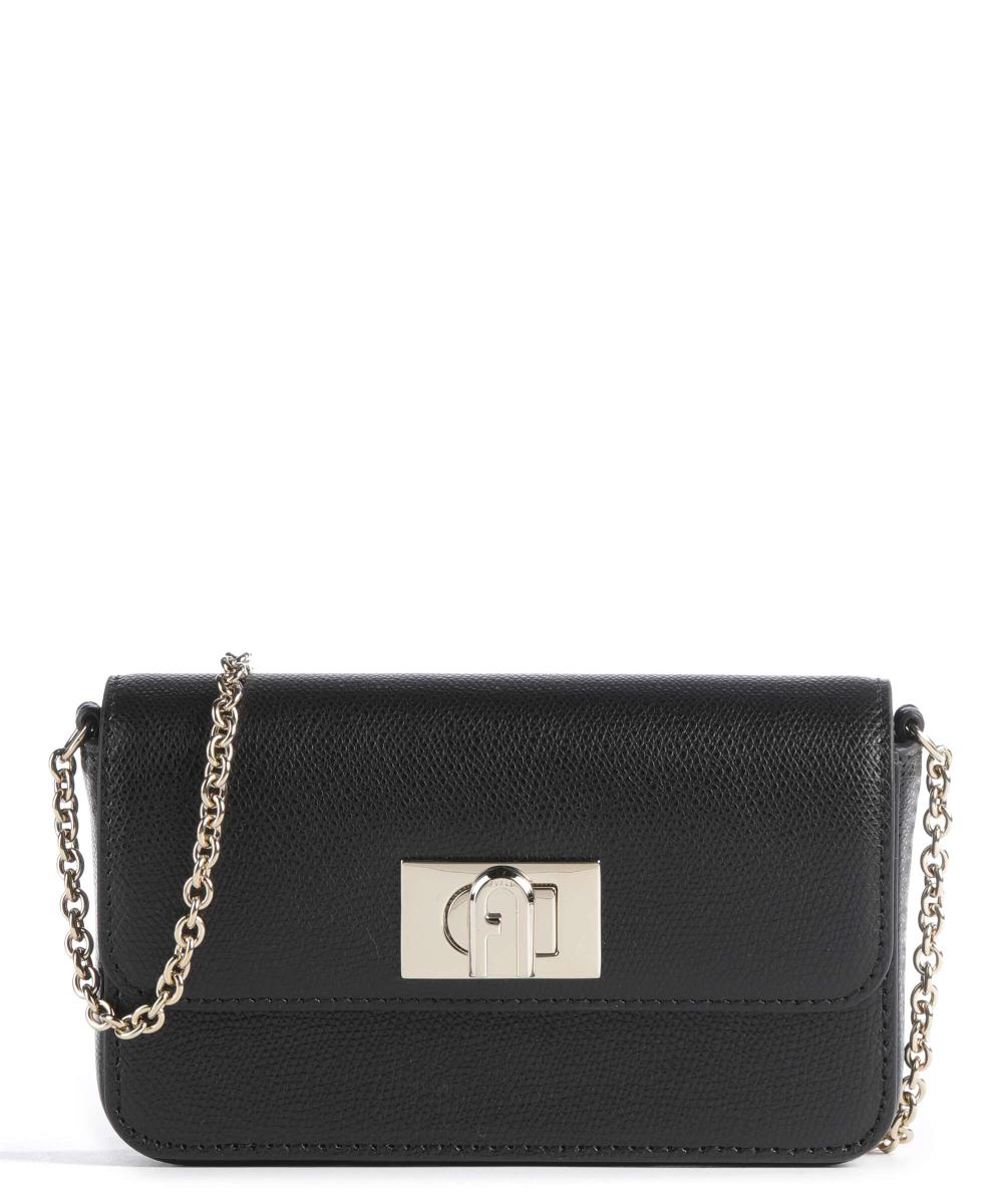 

1927 мини-сумка через плечо из зернистой кожи Furla, черный