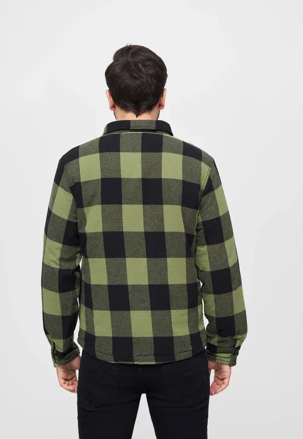 Куртка лёгкая Brandit Lumberjacket, чёрный/оливковый — фото 3