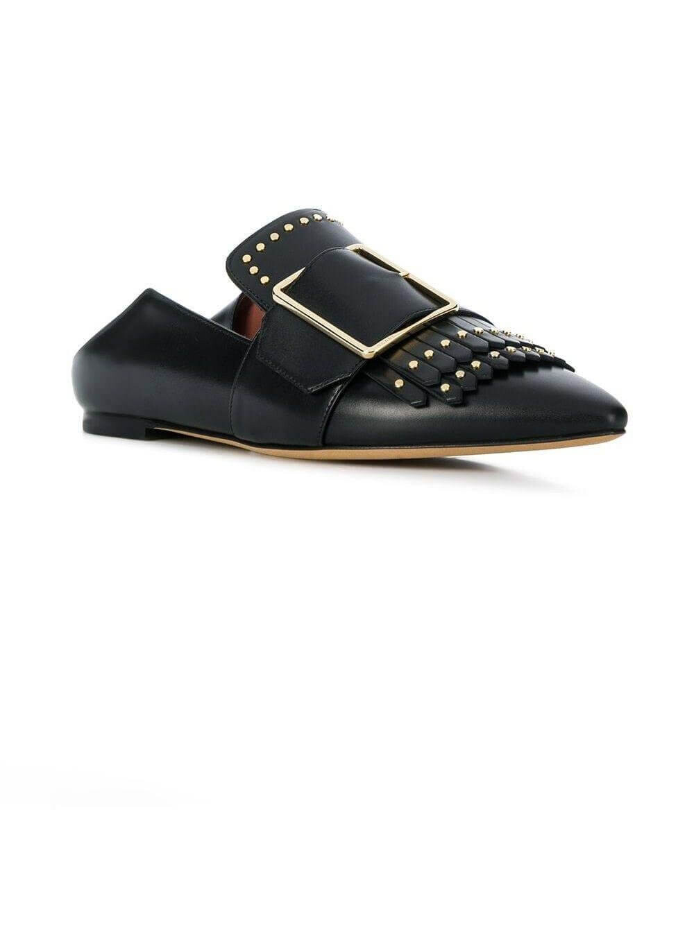 Женские черные кожаные туфли Bally Hamelia 6223325 с шипами, мультиколор — фото 3
