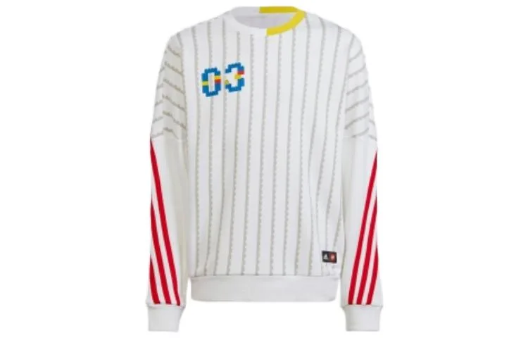 Детский свитшот с круглым вырезом Adidas, White Red — фото 3