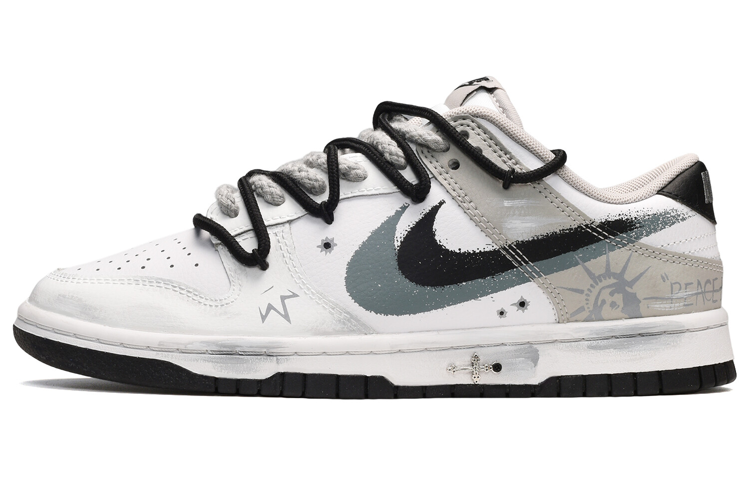 

Кроссовки Nike Dunk Skateboard Shoes Men Low-Top Black White Gray