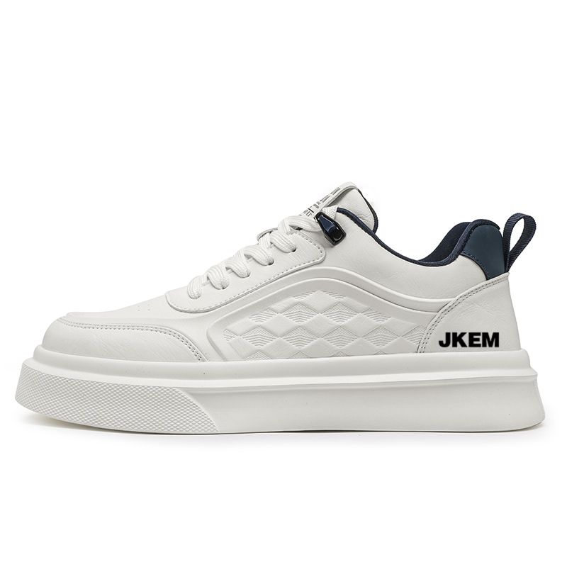 

JKEM Скользостойкие амортизирующие противоскользящие увеличивающие рост низкие скейтерские кеды мужские белые, цвет White