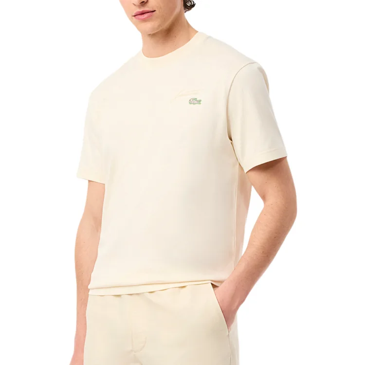 Футболка с вышивкой LACOSTE, xfj/cream белый