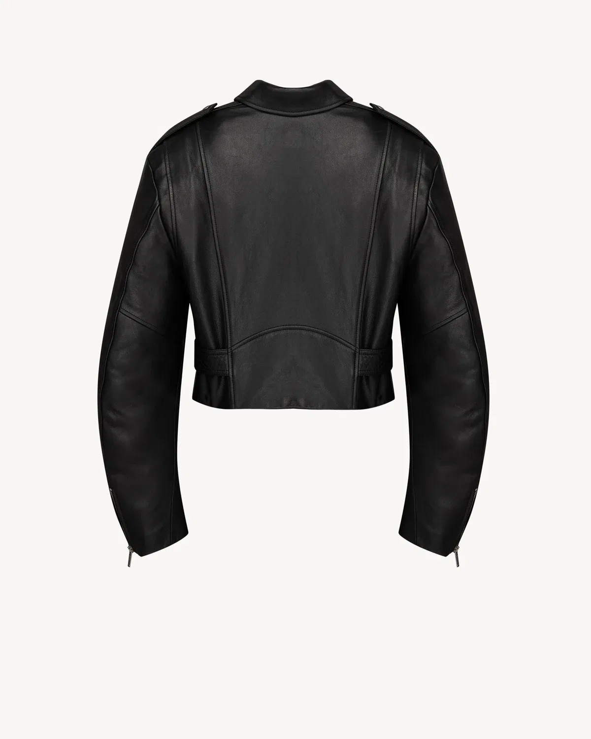 Косуха на молнии из ягнячьей кожи Saint Laurent, черный — фото 4