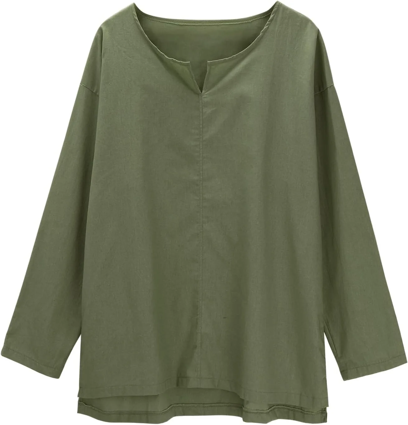 

Мужская хлопковая льняная футболка с V-образным вырезом и длинным рукавом JPLZi