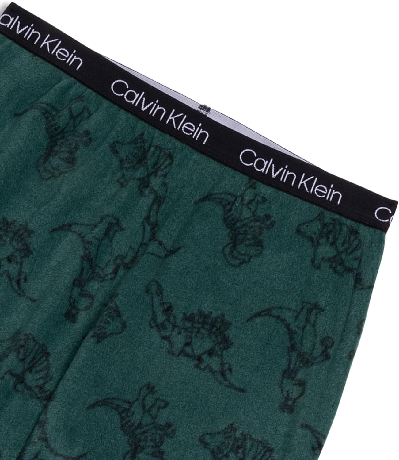 Пижамные брюки Calvin Klein для мальчиков из супермягкой микрофибры с начесом, Dark Green Dinos — фото 3