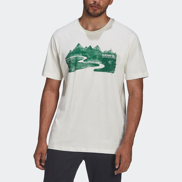Футболка adidas landscape Printing Short Sleeve White, мультиколор — фото 2