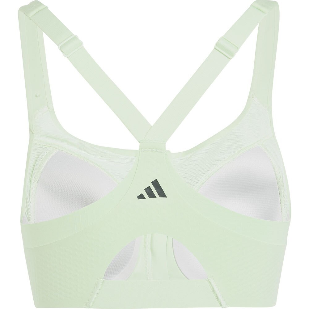 Спортивный бюстгальтер adidas TLRD Impact Luxe Zip High Support, зеленый — фото 2