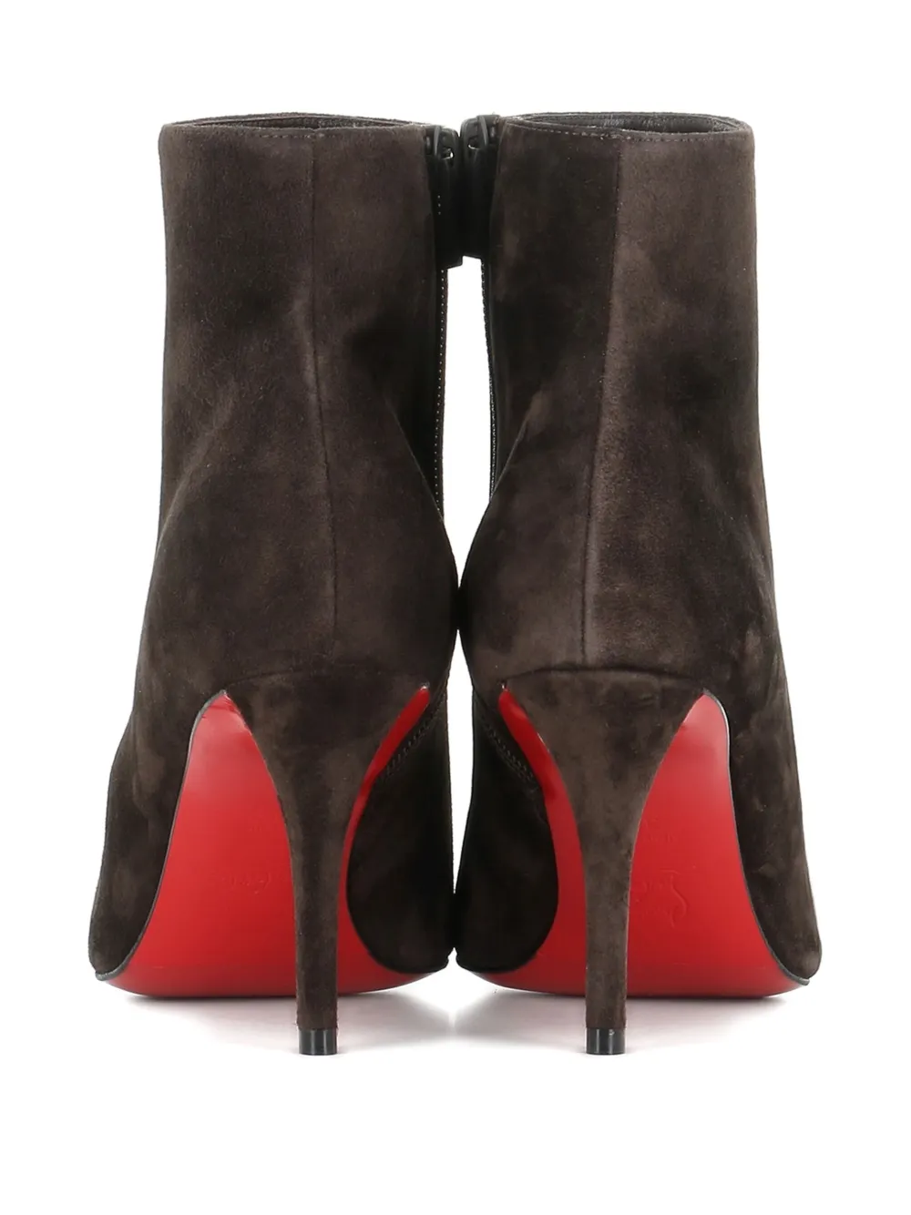 Замшевые ботильоны Miss Z Booty на каблуке 80 мм Christian Louboutin, коричневый — фото 4