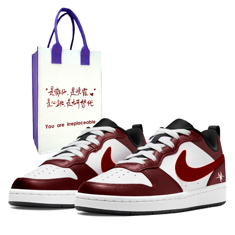 

Кроссовки для скейтбординга Court Borough с устойчивым к истиранию верхом для детей и подростков Nike, бордовый