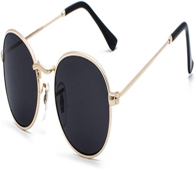 

Овальные мужские солнцезащитные очки в маленькой металлической оправе, черные, красные, розовые, в стиле ретро, ​​женские солнцезащитные очки JWMSXYQR, Gold With Black