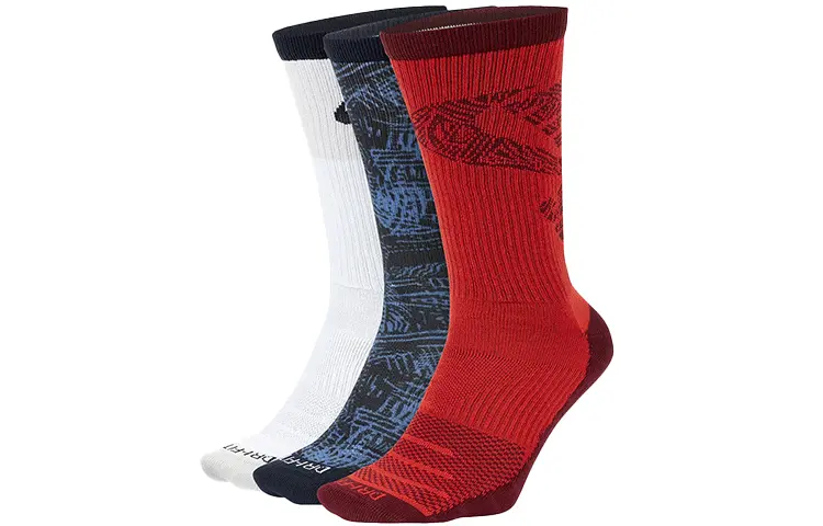 

Носки унисекс Nike до середины икры, цвет 1 set of 3 double (red/white/blue)