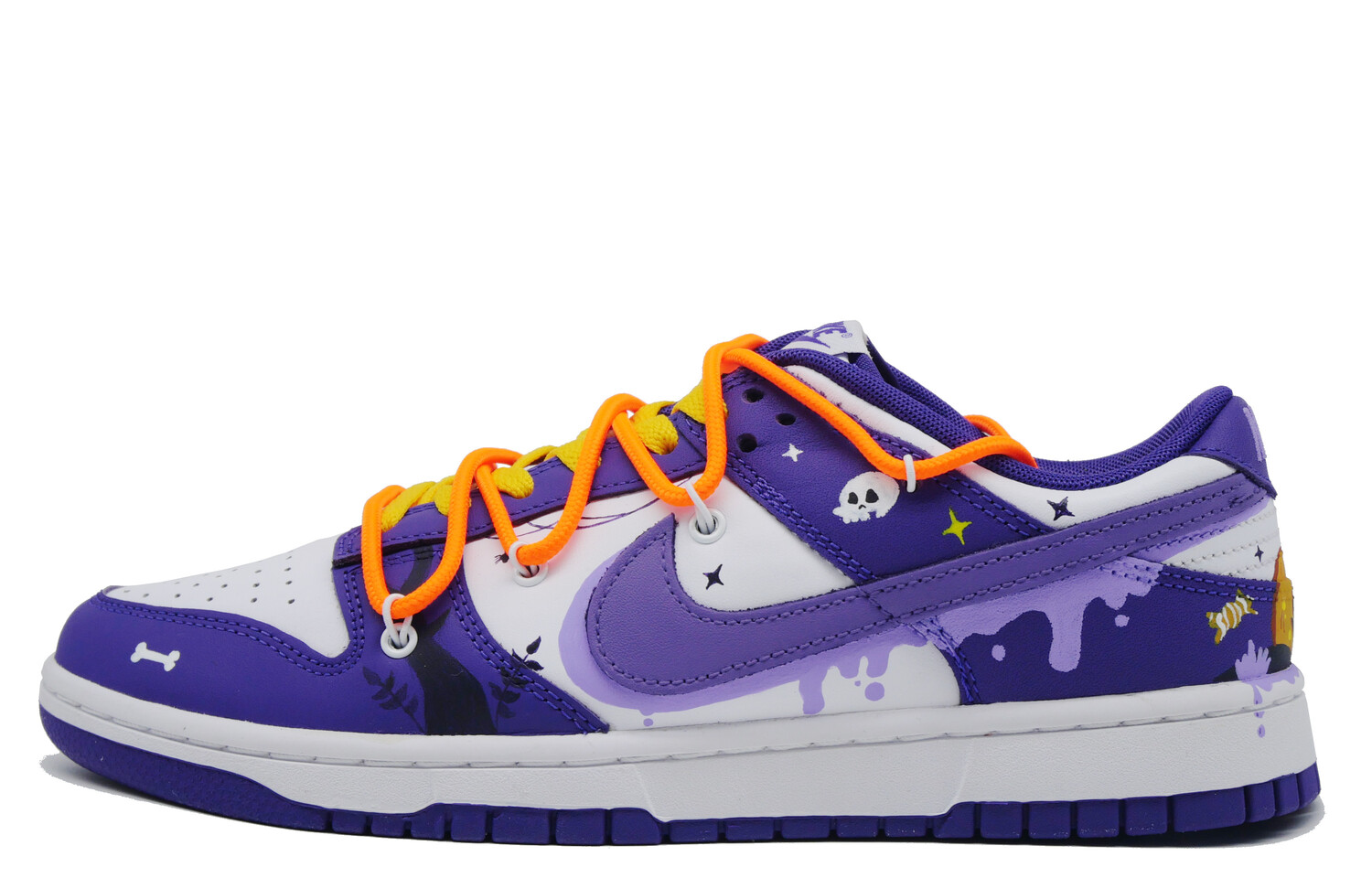 

Кроссовки Nike Dunk Skateboarding Shoes Men Low-top Purple/Yellow, фиолетовый