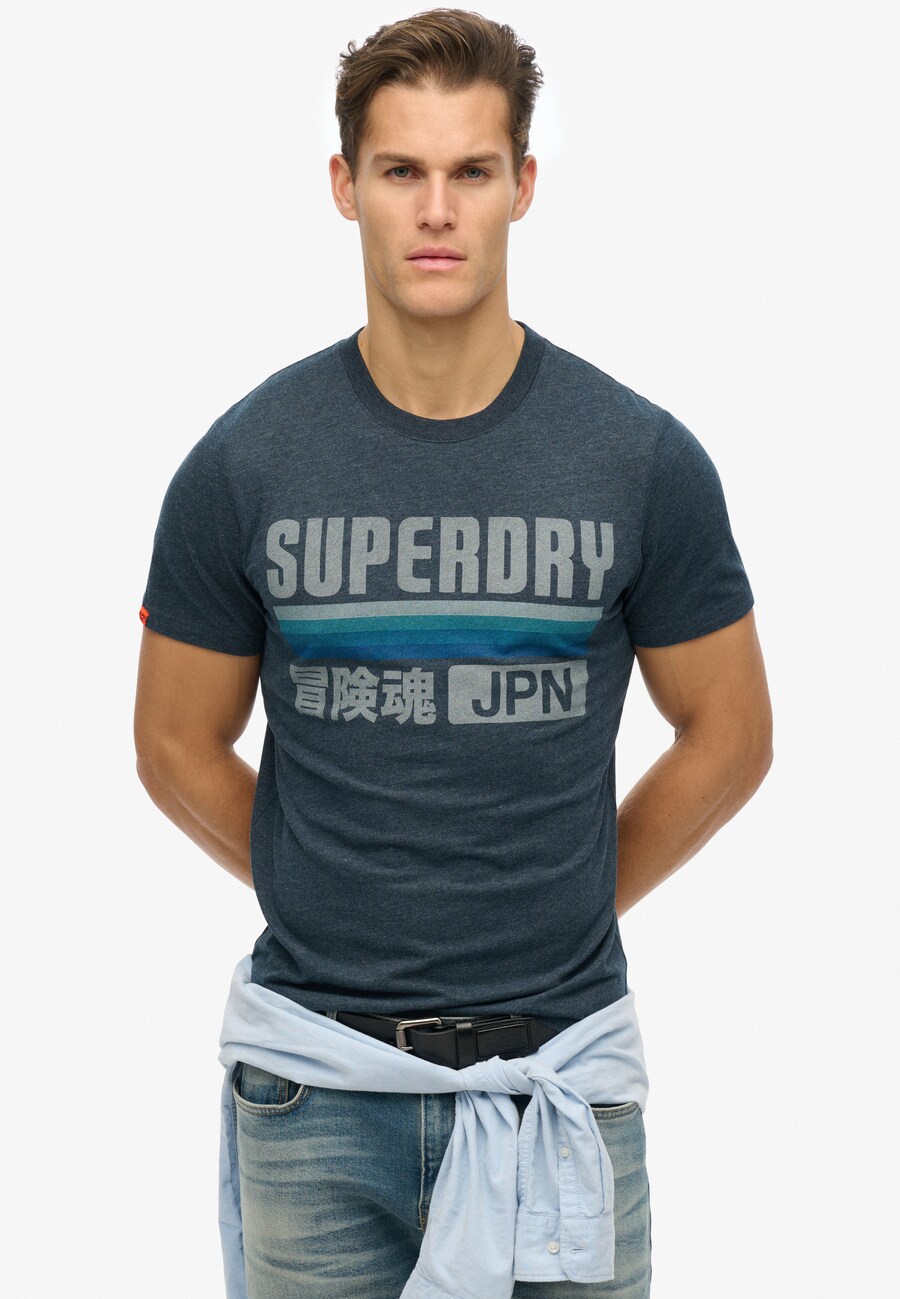 

Рубашка Superdry, цвет marine blue/Navy/Azure/Dusty blue
