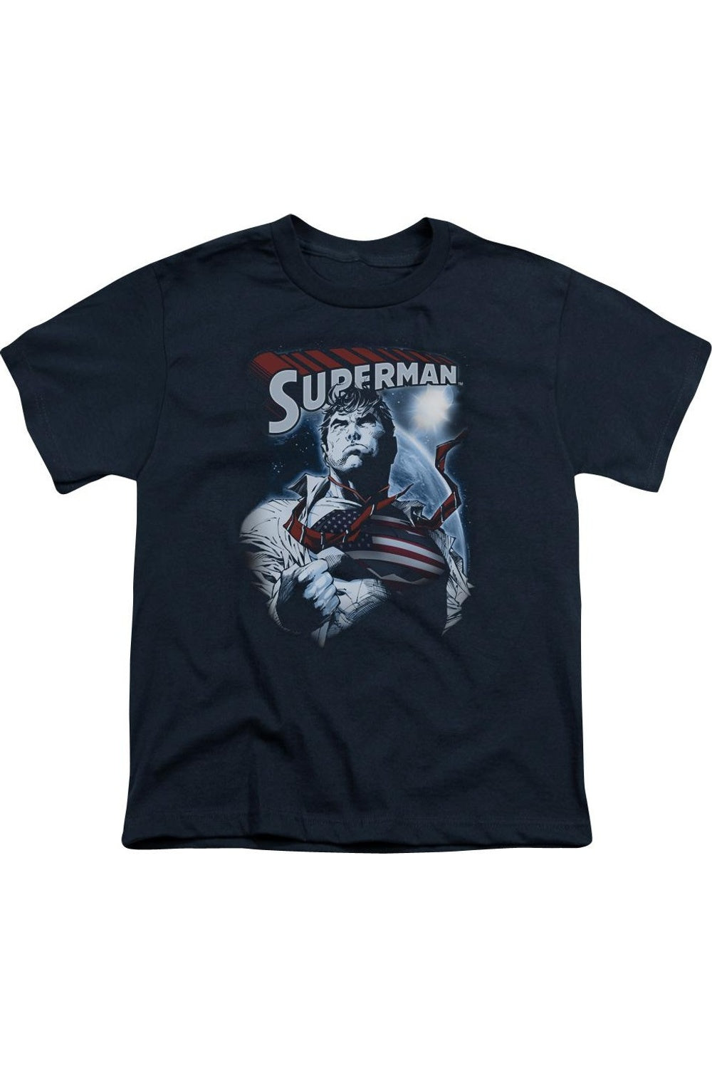 

Футболка для детей с коротким рукавом "Superman: Честь и защита" Gildan, темно-синий