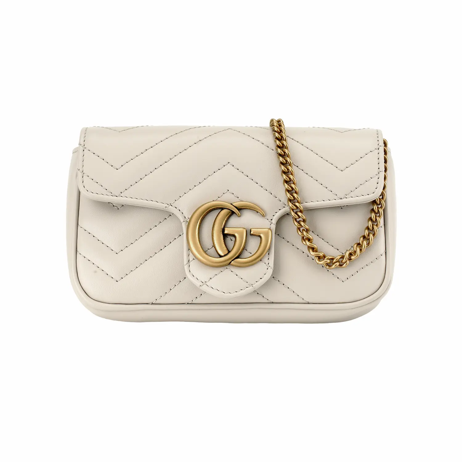

Сумка через плечо GG Marmont из кожи экстра мини для женщин светло-серый GUCCI