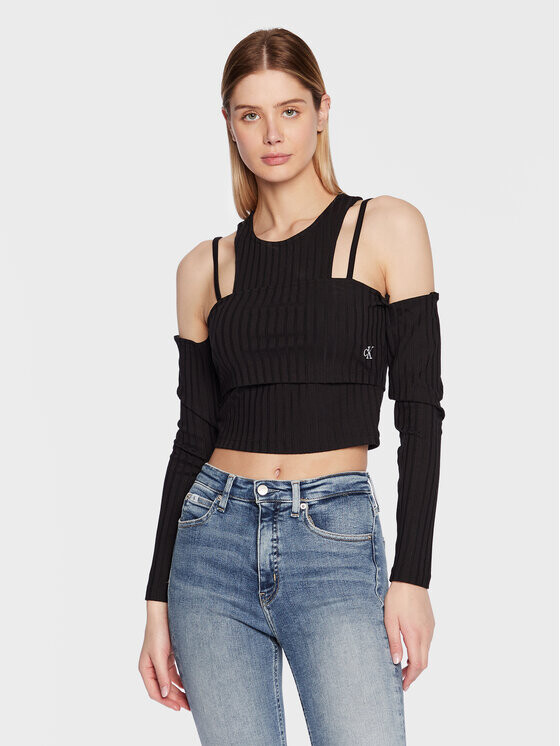 

Узкая блузка Calvin Klein, черный