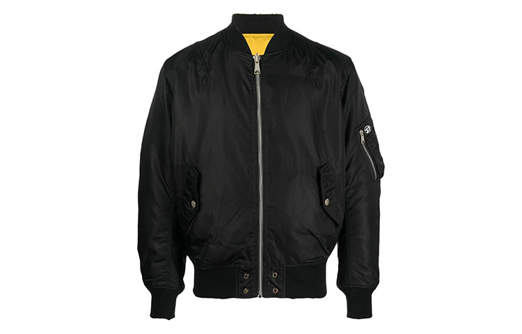 

DIESEL Куртка с аппликацией логотипа и застежкой-молнией, Black