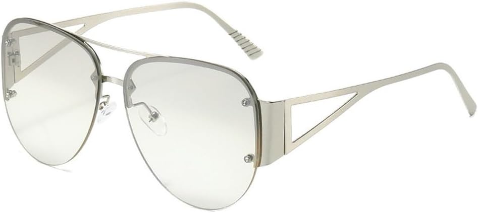 

Модные женские солнцезащитные очки в полуободковой оправе, роскошные, в стиле панк, для активного отдыха на природе, с защитой от УФ-излучения UV400 TKKTLLT, Silver Silver