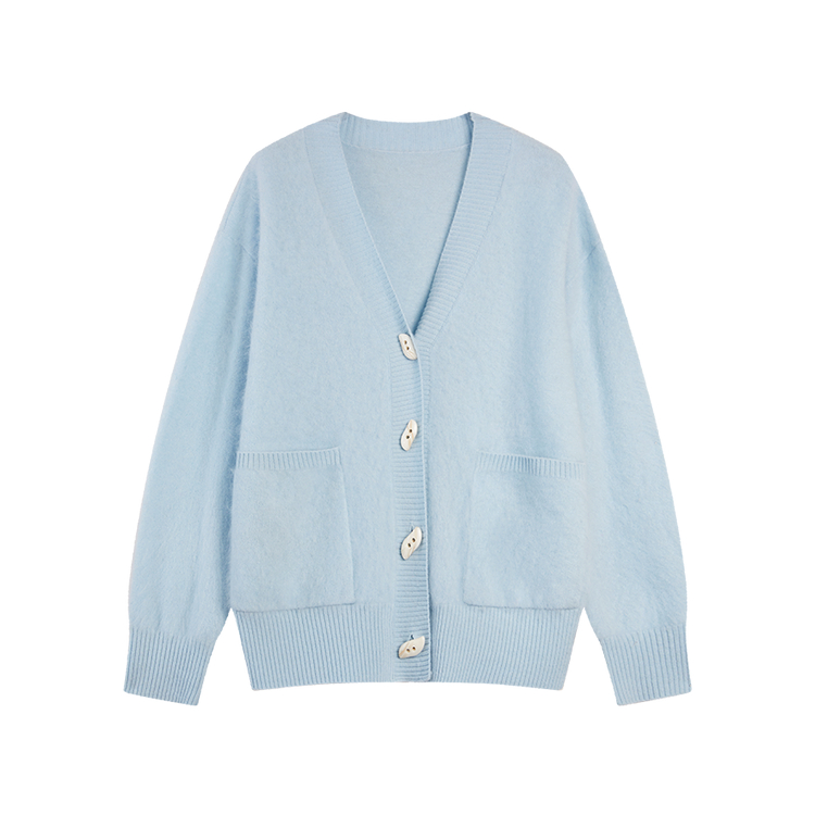 

Кардиган женский V-образный вырез умеренный ELLE, светло-синий