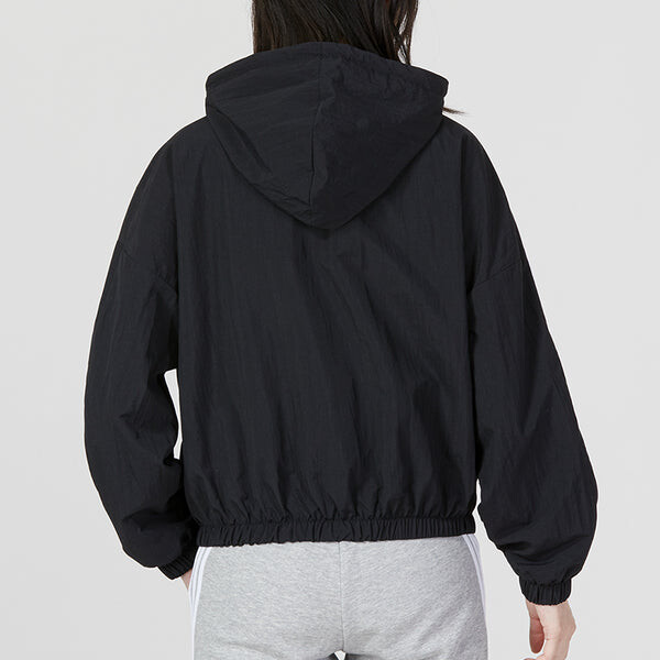 Куртка Essentials 3 полоски тканая ветровка азиатские размеры Adidas, черный — фото 4