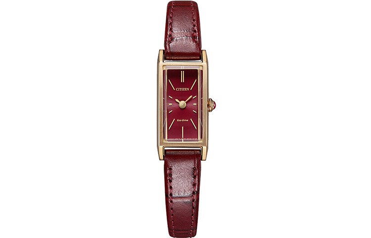 

Citizen Часы Ecology Drive Collection KII Collection с солнечным кварцевым механизмом, ремешком из натуральной кожи, женские часы с красным циферблатом