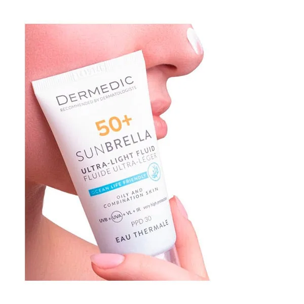 Жидкий солнцезащитный крем Sunbrella Hyperreactive Skin Fluid SPF50+ 40 мл DERMEDIC — фото 4
