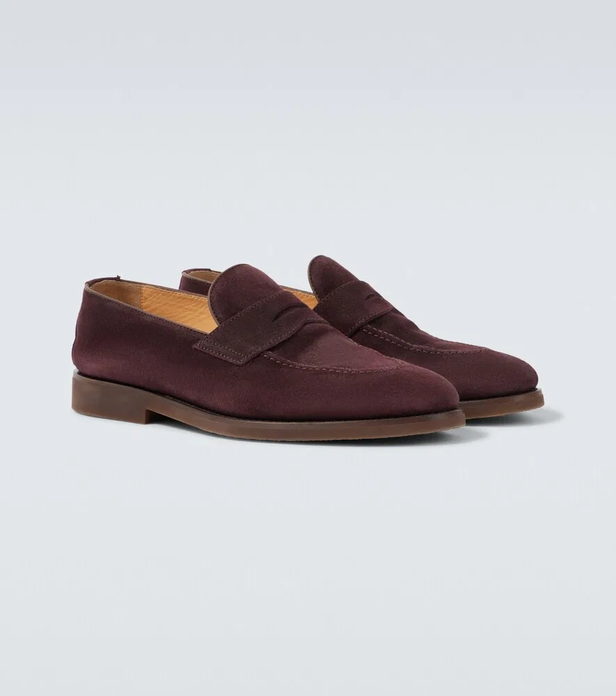 Замшевые лоферы Brunello Cucinelli, бургунди
