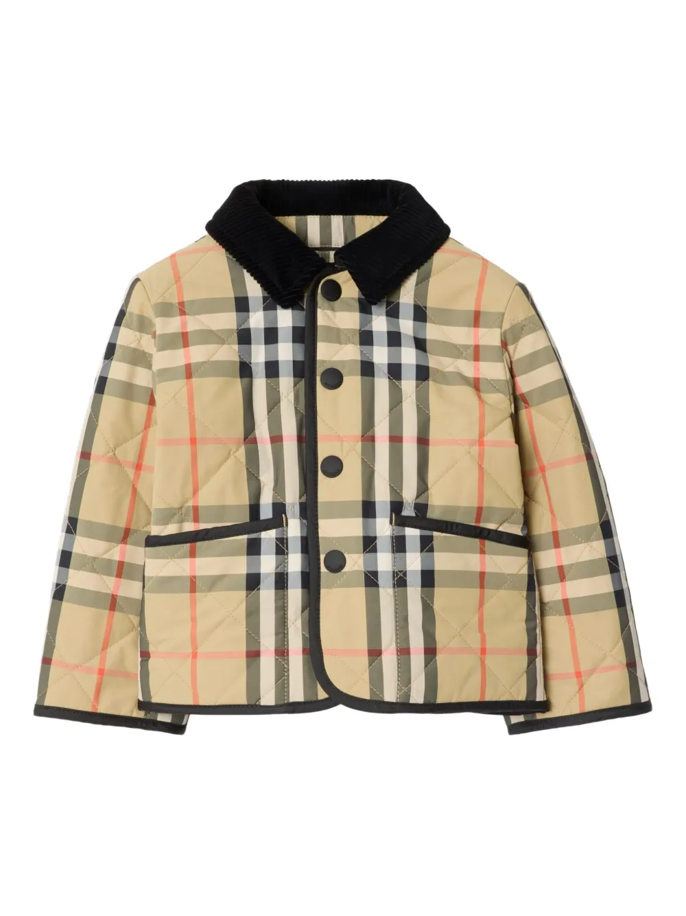 

Стеганая куртка в клетку BURBERRY KIDS, нейтральный