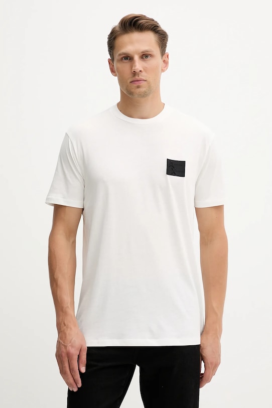 

Хлопковая футболка Armani Exchange, бежевый