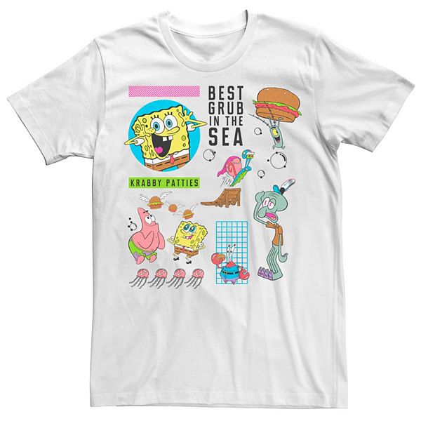 

Футболка с принтом Big & Tall Spongebob Squarepants Krabby Patties Best Grub in the Sea Licensed Character