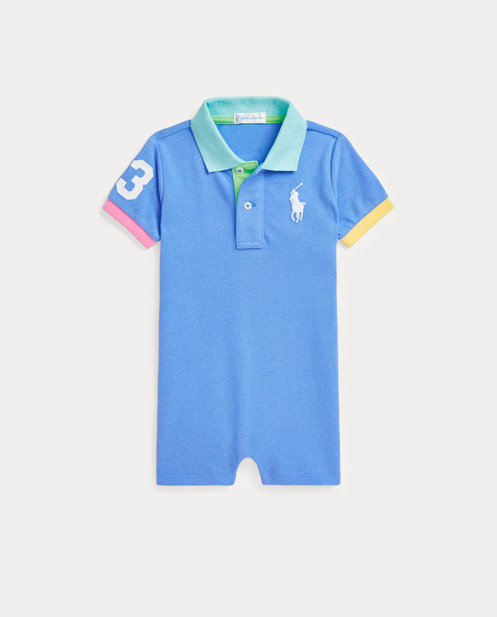 

Хлопковый комбинезон для мальчика с воротником-поло Polo Ralph Lauren, индиго