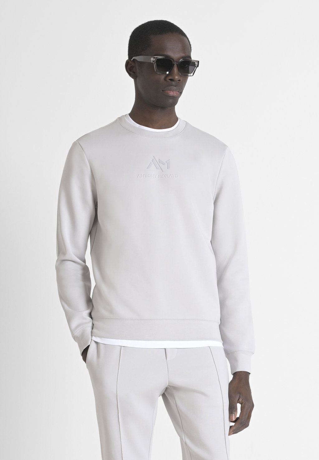 

Толстовка INTERLOCK WITH FOAM LOGO PRINT Antony Morato, светло-серый