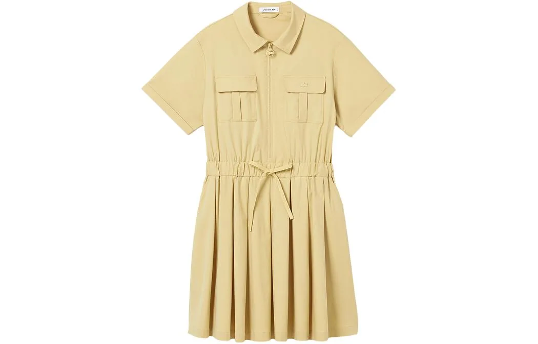 Женское платье LACOSTE Croissant, лето, кремовый