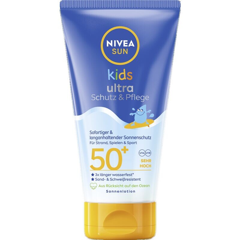 

Детский солнцезащитный лосьон для ультразащиты и ухода SPF 50+ NIVEA, 150 ml