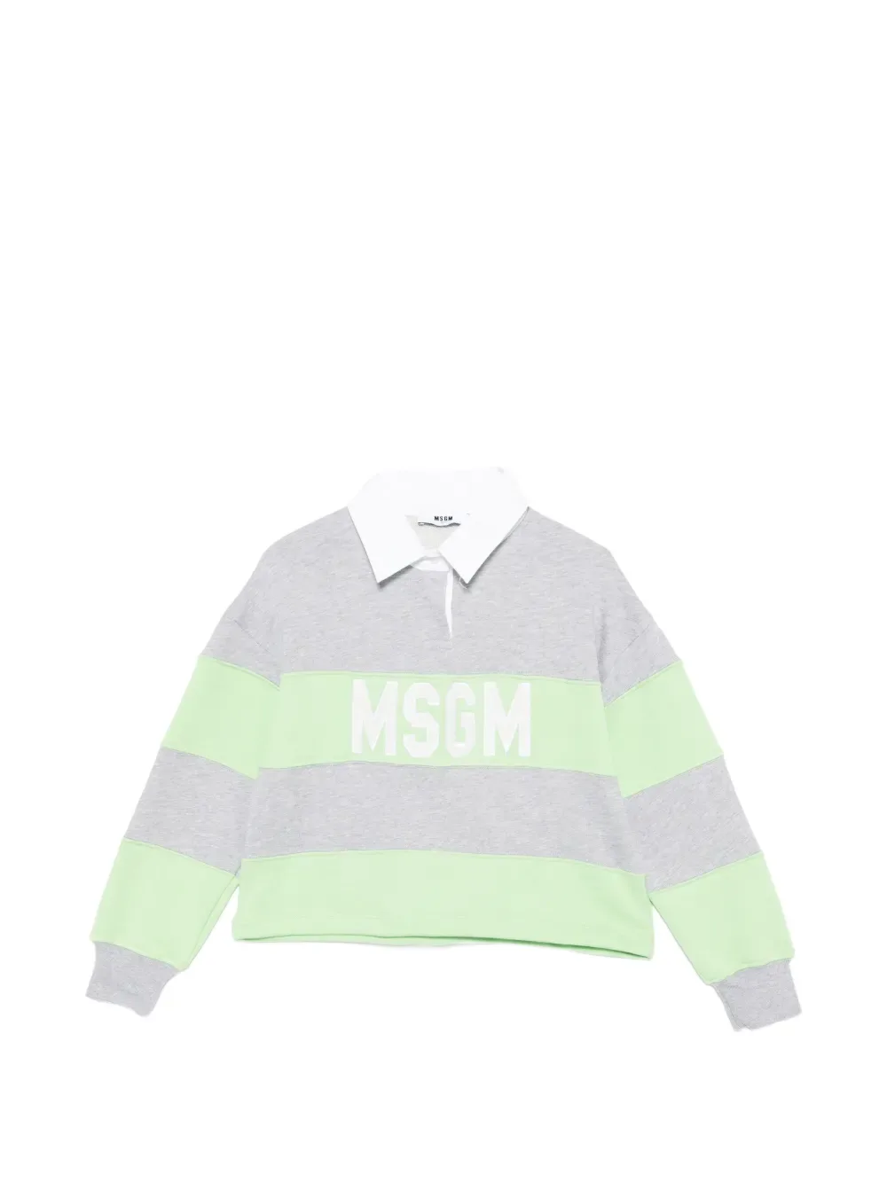Поло в полоску MSGM Kids, серый