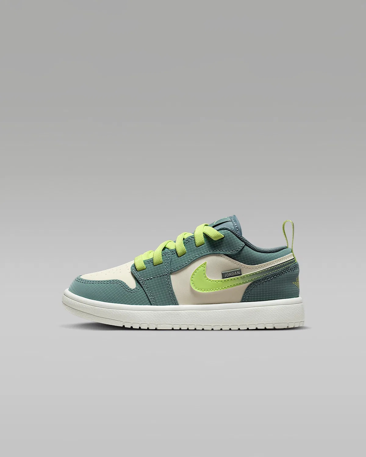 Детские кроссовки Jordan 1 Low Alt SE, Sea Glass/Hasta/Green Abyss/Light Lemon Twist