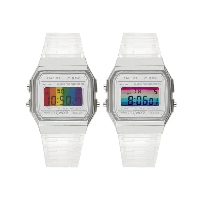 

Кварцевые часы унисекс с ремешком из смолы и разноцветным циферблатом CASIO