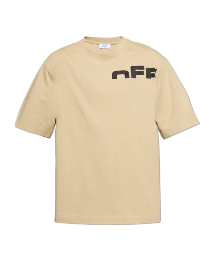 

Футболка с принтом Off White, бежевый
