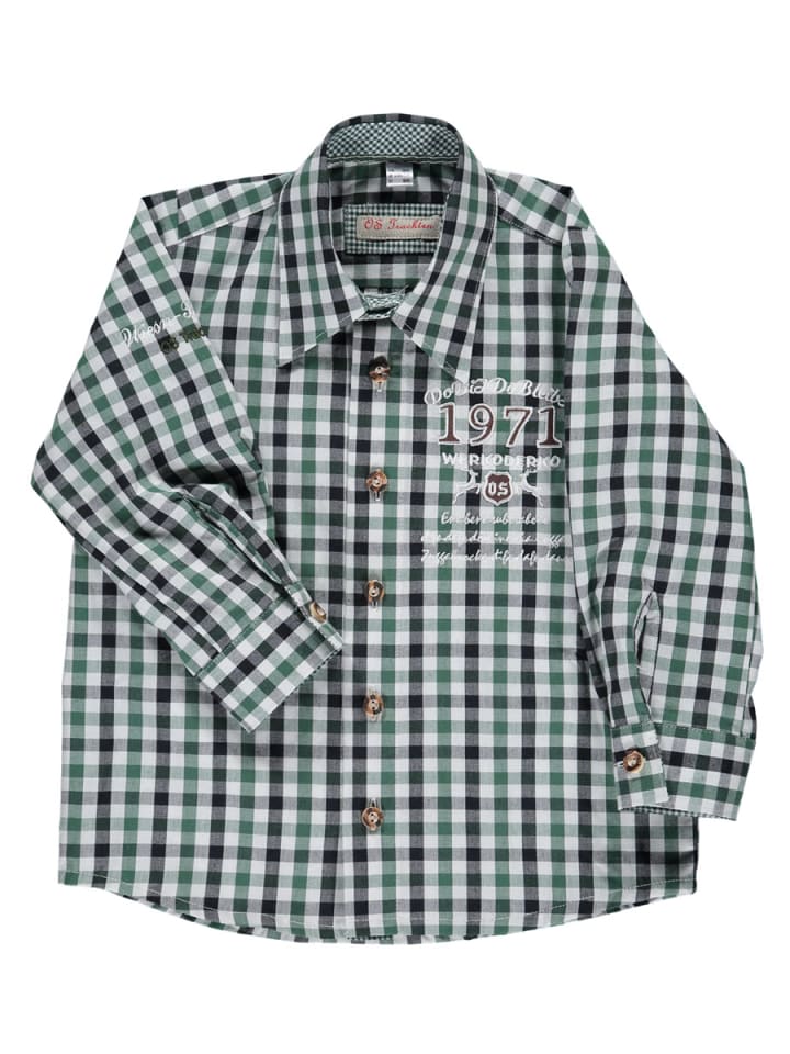 

Детская традиционная рубашка Trayor в традиционном зеленом цвете OS-Trachten